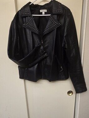 Women's Plus Size Faux Leather Jacket